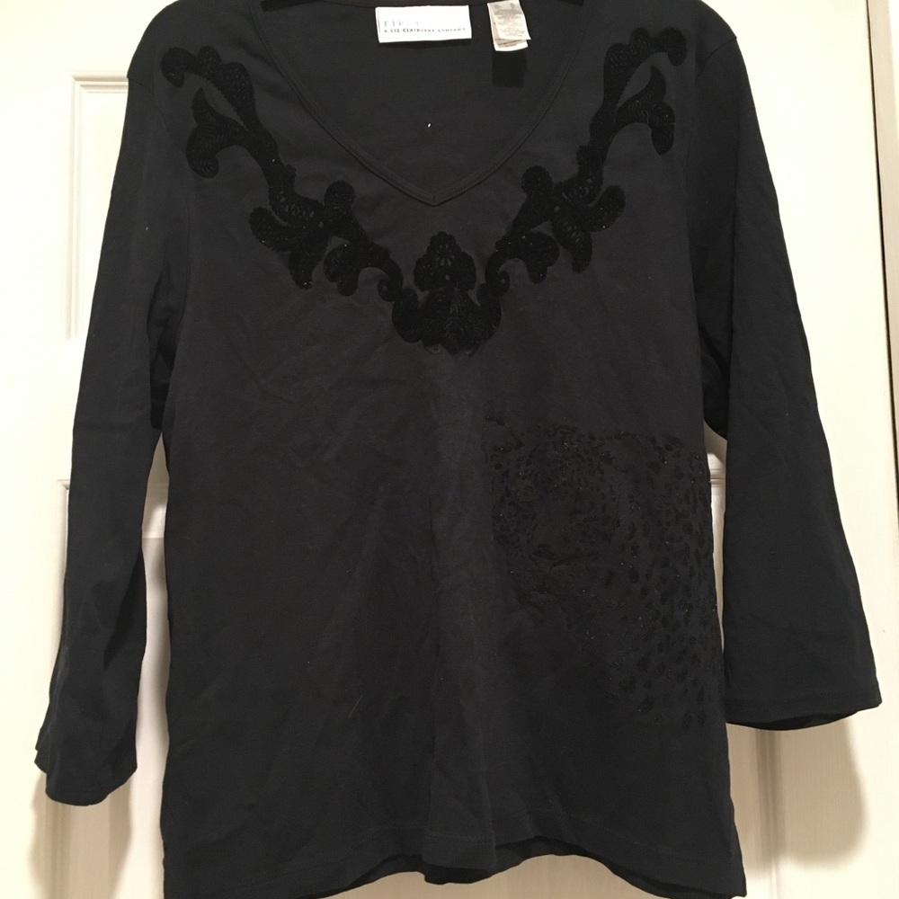 Black top with leopard face